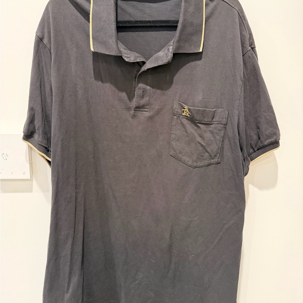 Original Penguin Charcoal Polo with Yellow Accents